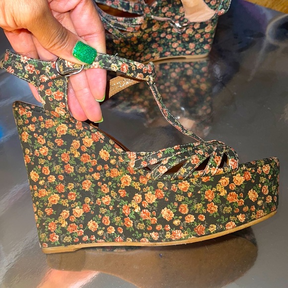 Jeffrey Campbell Floral Wedges - Picture 2 of 6